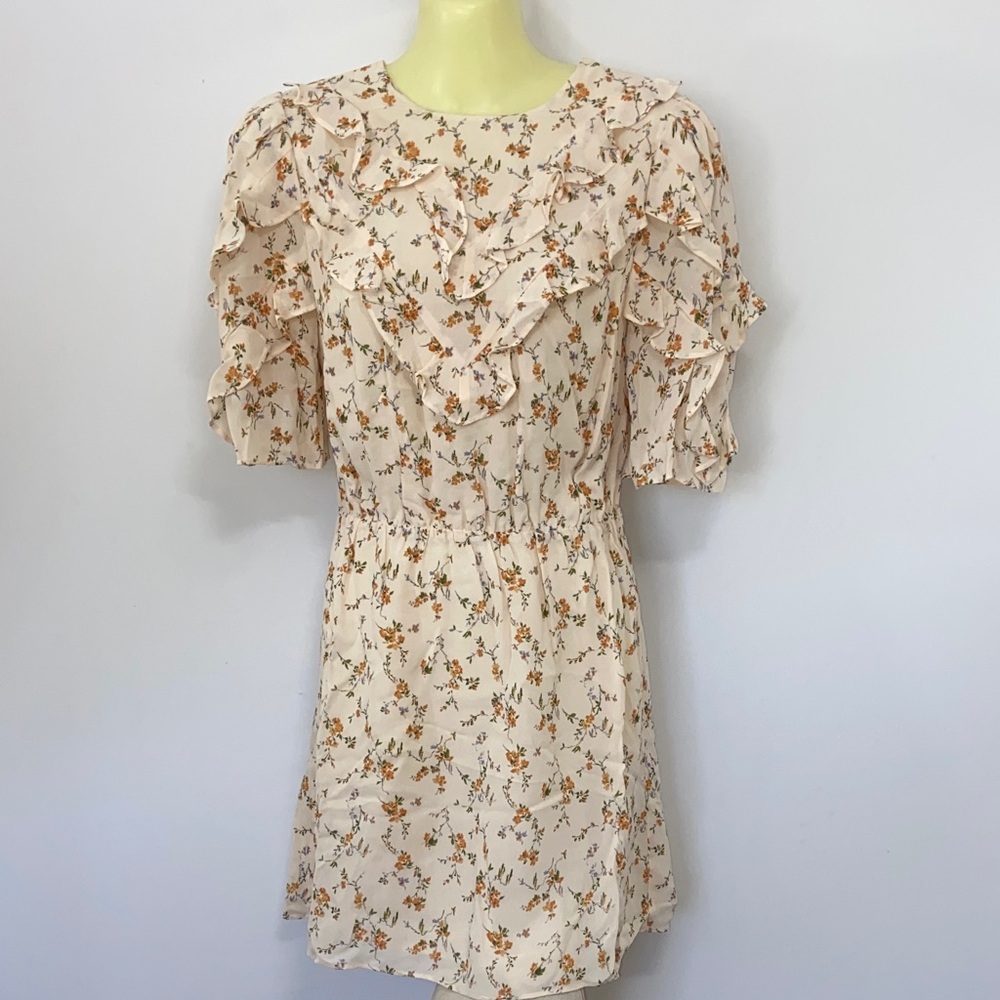 Reformation Dress “ Malachi" For Anthropologie Floral Mini Ruffle NWOT Sz 4